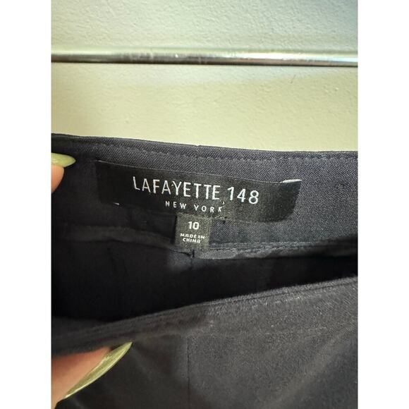 Lafayette 148 Wool Trouser Pants Straight Fit Navy Blue Size 10 - Picture 11 of 14